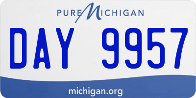MI license plate DAY9957