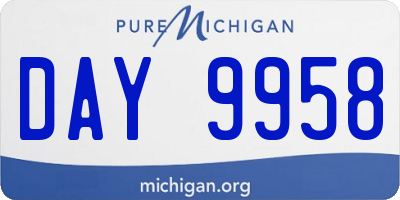 MI license plate DAY9958
