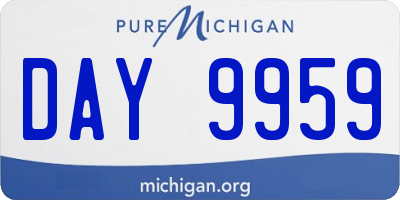 MI license plate DAY9959