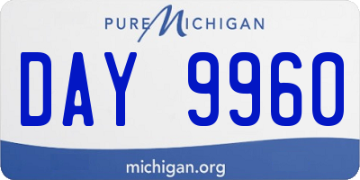 MI license plate DAY9960
