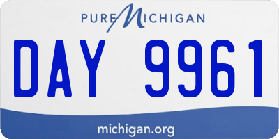 MI license plate DAY9961