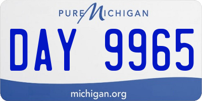 MI license plate DAY9965