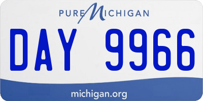 MI license plate DAY9966