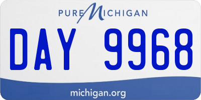 MI license plate DAY9968