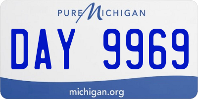 MI license plate DAY9969