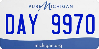 MI license plate DAY9970