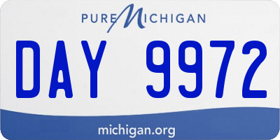 MI license plate DAY9972