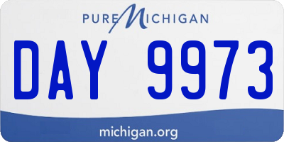 MI license plate DAY9973