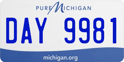 MI license plate DAY9981