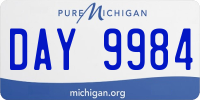 MI license plate DAY9984