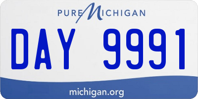 MI license plate DAY9991