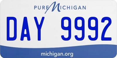 MI license plate DAY9992