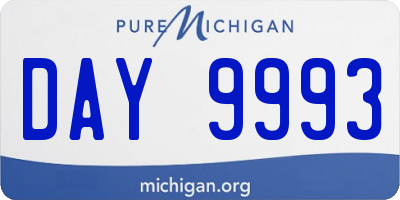 MI license plate DAY9993