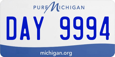 MI license plate DAY9994