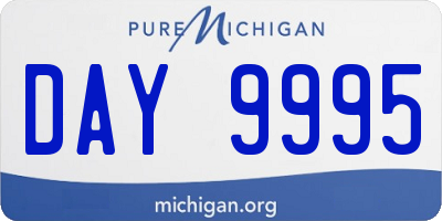 MI license plate DAY9995
