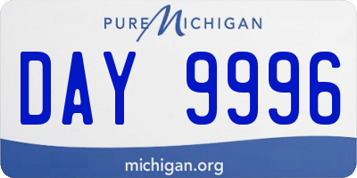 MI license plate DAY9996