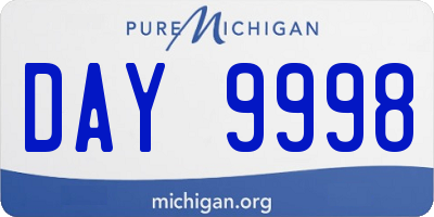 MI license plate DAY9998