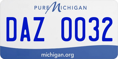 MI license plate DAZ0032
