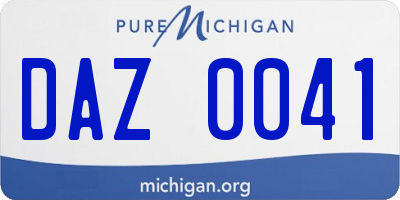 MI license plate DAZ0041