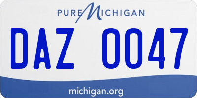 MI license plate DAZ0047