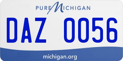 MI license plate DAZ0056