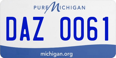 MI license plate DAZ0061