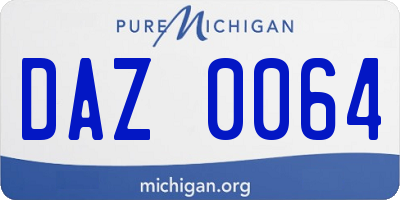 MI license plate DAZ0064