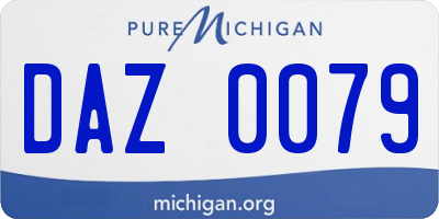 MI license plate DAZ0079