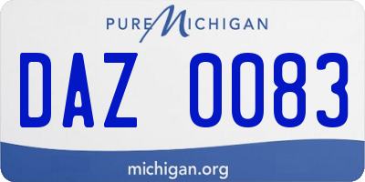 MI license plate DAZ0083