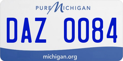 MI license plate DAZ0084