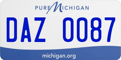 MI license plate DAZ0087