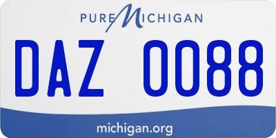 MI license plate DAZ0088