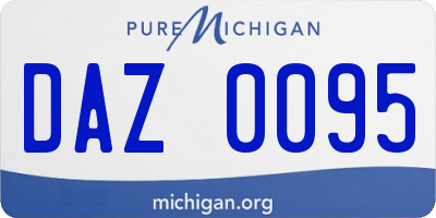 MI license plate DAZ0095
