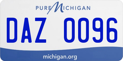 MI license plate DAZ0096