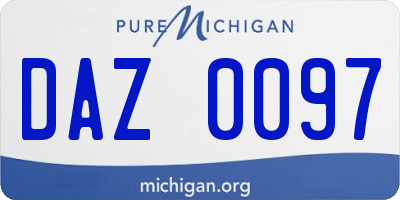 MI license plate DAZ0097