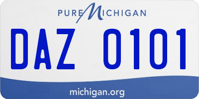 MI license plate DAZ0101