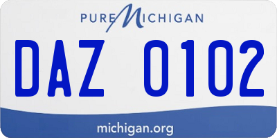 MI license plate DAZ0102