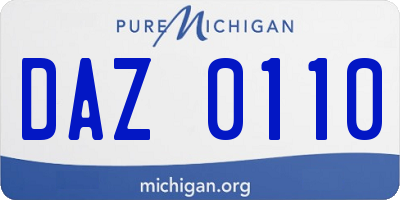 MI license plate DAZ0110