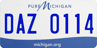 MI license plate DAZ0114