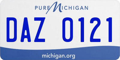 MI license plate DAZ0121