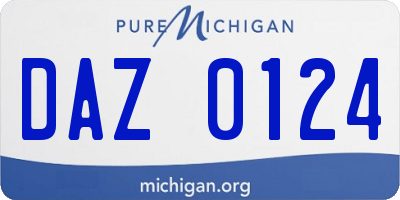 MI license plate DAZ0124