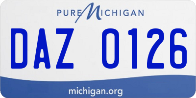 MI license plate DAZ0126