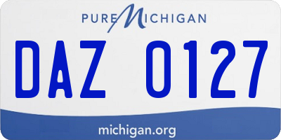 MI license plate DAZ0127