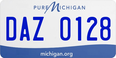 MI license plate DAZ0128