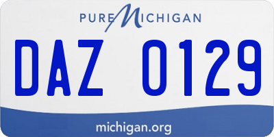 MI license plate DAZ0129