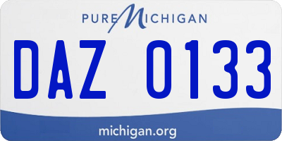 MI license plate DAZ0133