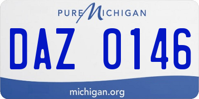 MI license plate DAZ0146