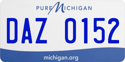 MI license plate DAZ0152