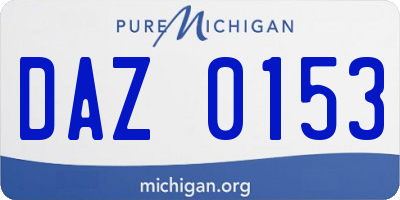 MI license plate DAZ0153