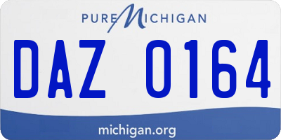MI license plate DAZ0164